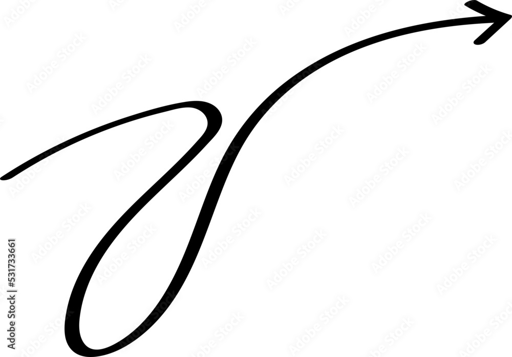 Arrow Line Sign Doodle Line