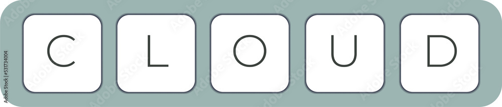 Computer keyboard key with key cloud. Keyboard keys icon button Computer keyboard key with key cloud. Keyboard keys icon button