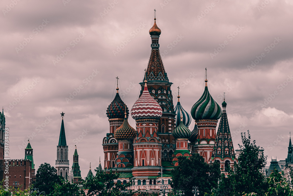 Fototapeta premium The cityscape (streetscape, townscape) of Moscow and Red Square