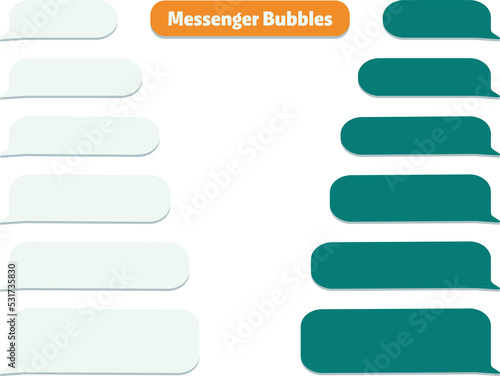 Chat box message bubbles. Balloon messenger screen template. Vector flat dialog. Social media application. Chatting interface