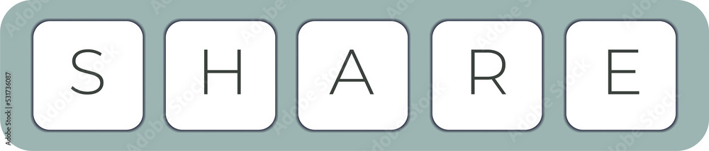 Share keyboard keys button close-up. Keyboard keys icon button vector Share keyboard keys button close-up. Keyboard keys icon button vector