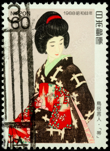 Beautiful Japanese woman in kimono