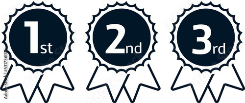 Champion badge for success in competition. Simple style