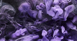 Purple lilac multicolored smoke abstract background, acrylic paint underwater explosion