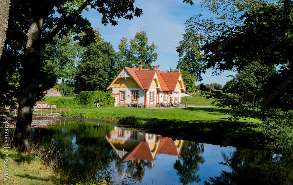 Obraz premium landscape with lake and reflection