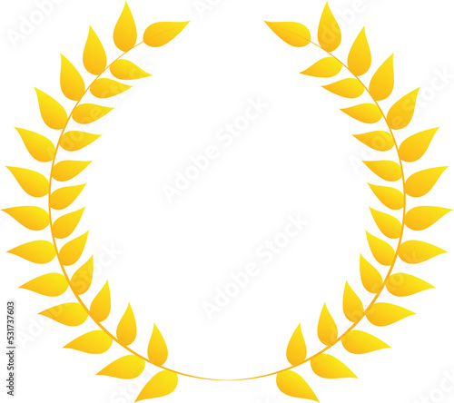 Vector gold laurel wreath. Laurel wreath with golden ribbon