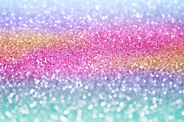 Fun rainbow birthday glitter unicorn princess party pony background invitation or kids confetti abstract pattern