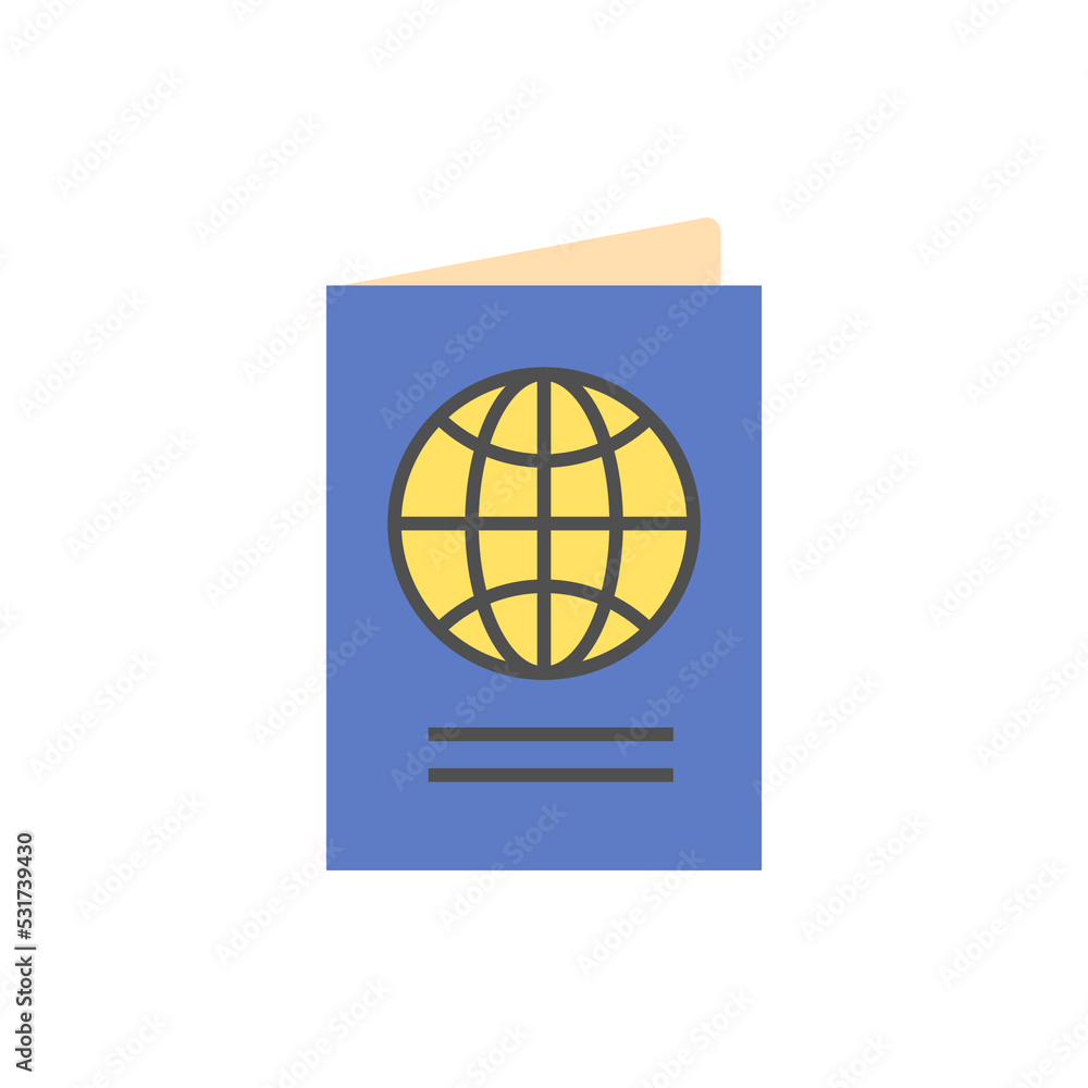 Passport Icon. Passport Related Vector Flat Icon. Editable Image Passport Icon. Passport Related Vector Flat Icon. Editable Image