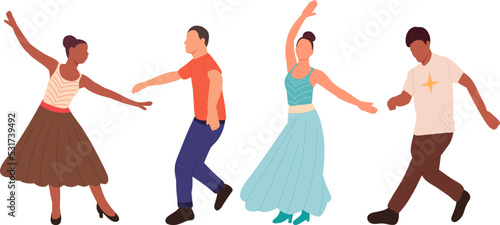 dancing people in flat style, vector