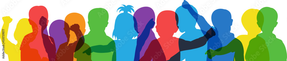 silhouette children portrait on white background vector silhouette children portrait on white background vector
