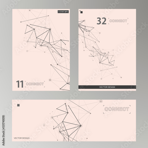 Vector layout of A4 format cover design templates. Connection medicine brochure background. Technology, science and medical concept
