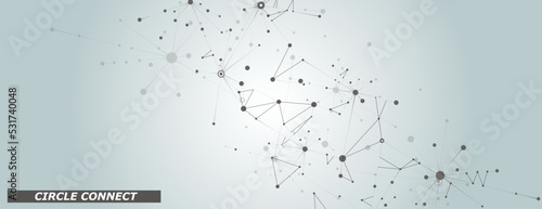 Connectivity medical illustration. Template structure space with molecules. Network dots and lines on white background. Abstract vector technology concept design. Social network concept technology