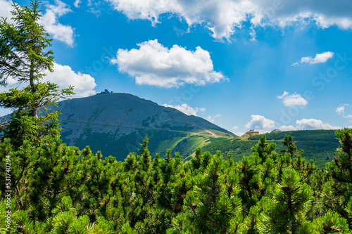 View from Kopa to Śnieżka mountain top