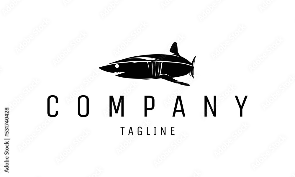 Vector logo in which abstract black shark image isolated on white background elegant and stylish look suitable for company, brand name, business Vector logo in which abstract black shark image isolated on white background elegant and stylish look suitable for company, brand name, business