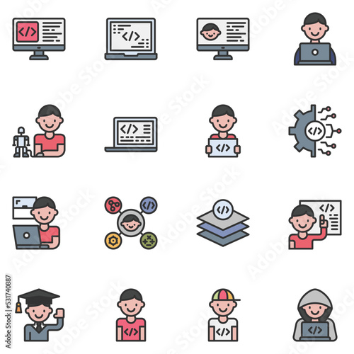 kids coding icon vector , studying, game, development, robotics