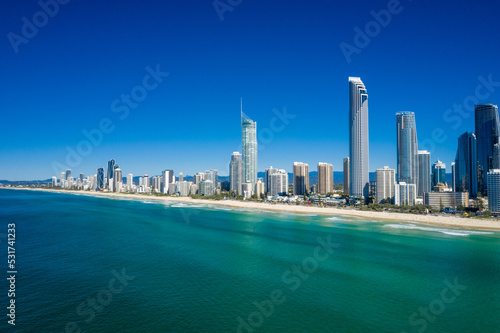 Aerial view of Surfers Paradise on the Gold Coast
