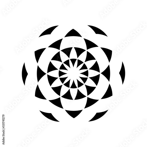 Minimal abstract symbol Circle vortex logo Geometric shape Vector illustration