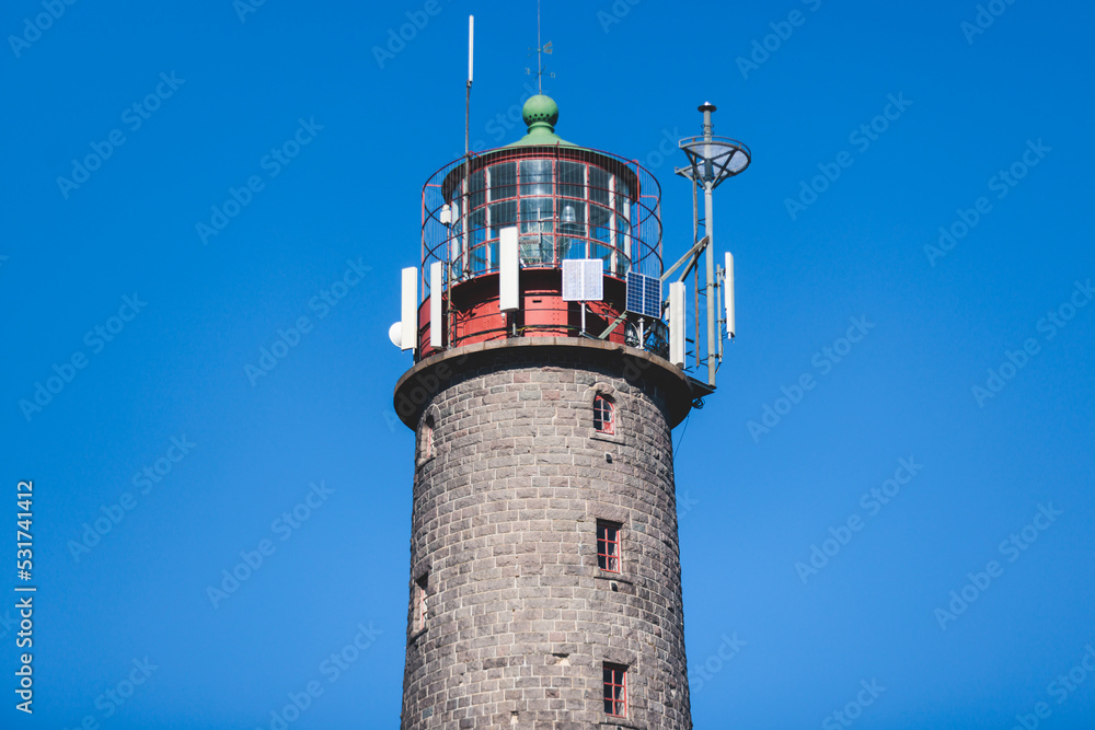 Bengtskär Lighthouse, summer view of Bengtskar island in Archipelago Sea, Finland, Kimitoön, Gulf of Finland sunny day Bengtskär Lighthouse, summer view of Bengtskar island in Archipelago Sea, Finland, Kimitoön, Gulf of Finland sunny day
