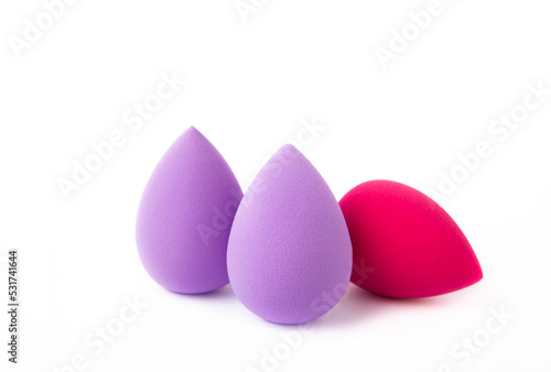 Beauty blender on a white isolated background.Sponge for makeup cosmetics.