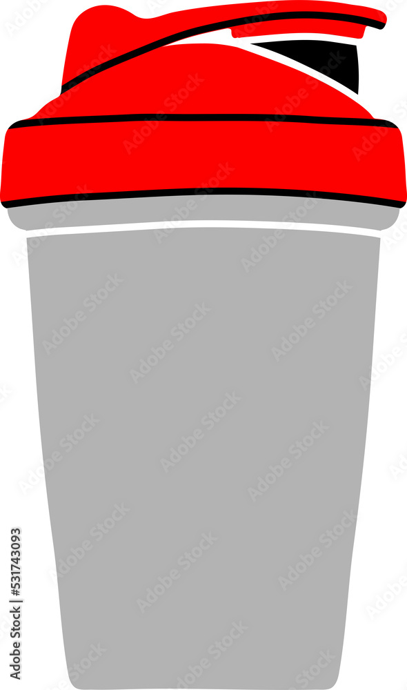Hand drawn modern flat style PNG illustration of protein shaker