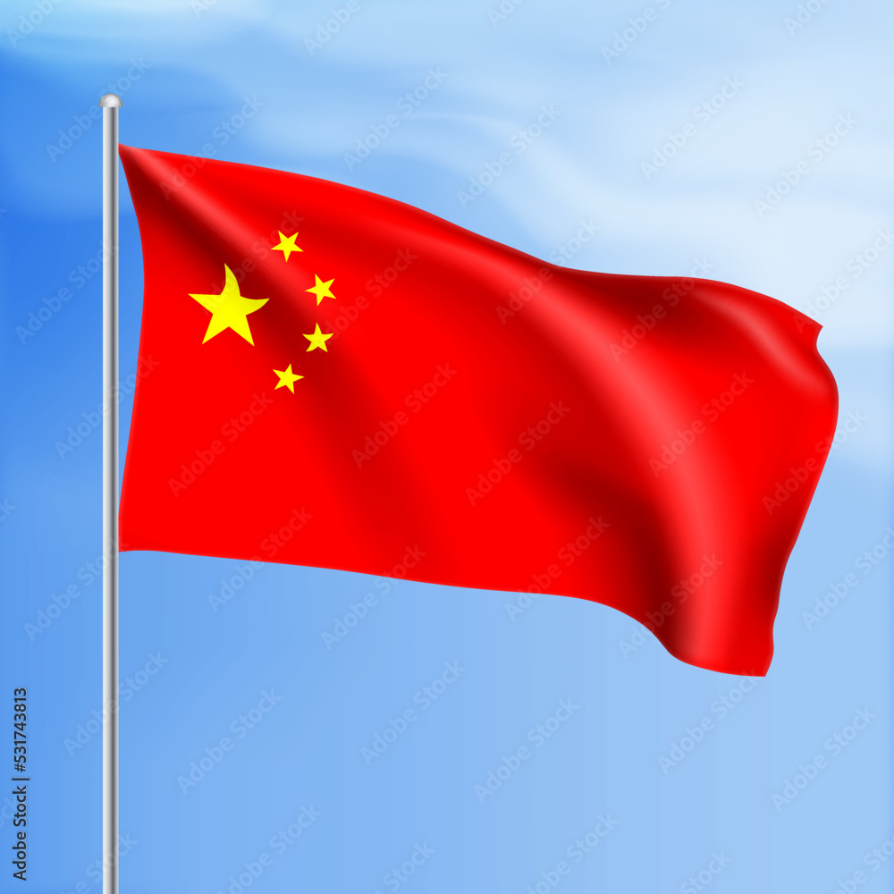 China flag waving on the wind