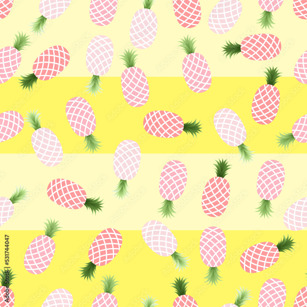 Seamless tartan plaid pattern in Summer and Pineapple Seamless tartan plaid pattern in Summer and Pineapple