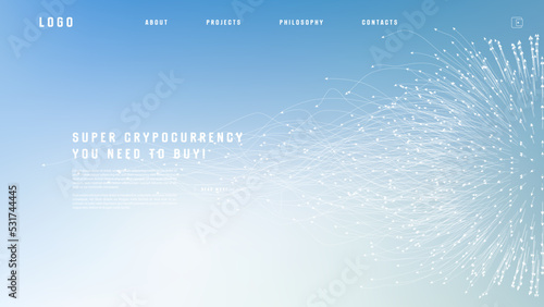 Fotografia, Obraz Landing page abstract design with expansion of line element