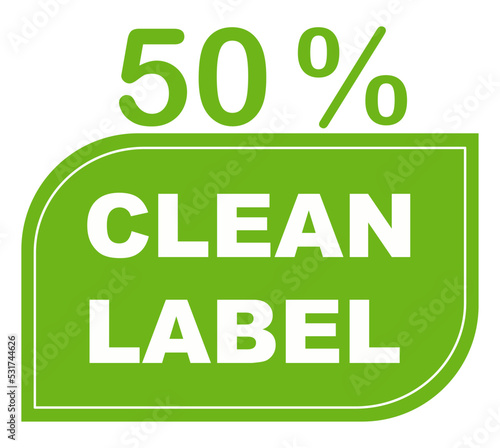 50 % pure percentage label