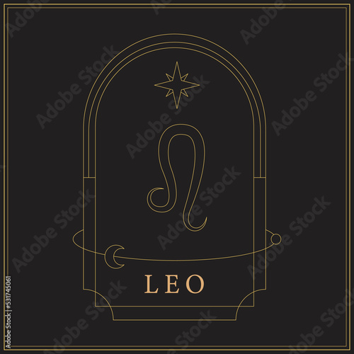 Aesthetic Leo Zodiac Sign Symbol Logo