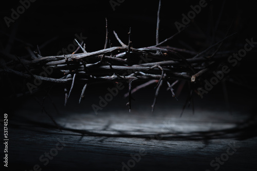 Crown of thorns as a symbol of death and resurrection of Jesus Christ