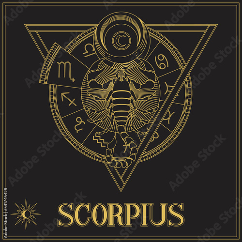 Aesthetic Scorpio Scorpius Zodiac Sign Symbol Logo photo