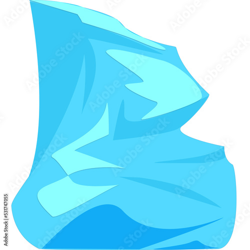 Iceberg in simple shapes and colors as png or jpeg