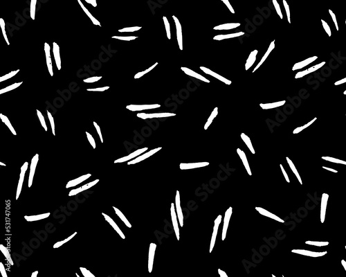 Hand crafted Black and white ethnic  geometric seamless pattern. Vector scandinavian background with brush ink strokes. Simple pattern. Perfect for fabric  wrapping paper  textile  home decor