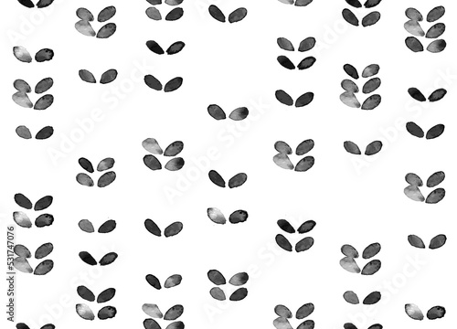 Hand crafted Black and white ethnic, geometric seamless pattern. Vector scandinavian background with brush ink dots. Simple floral pattern. Perfect for fabric, wrapping paper, textile, home decor
