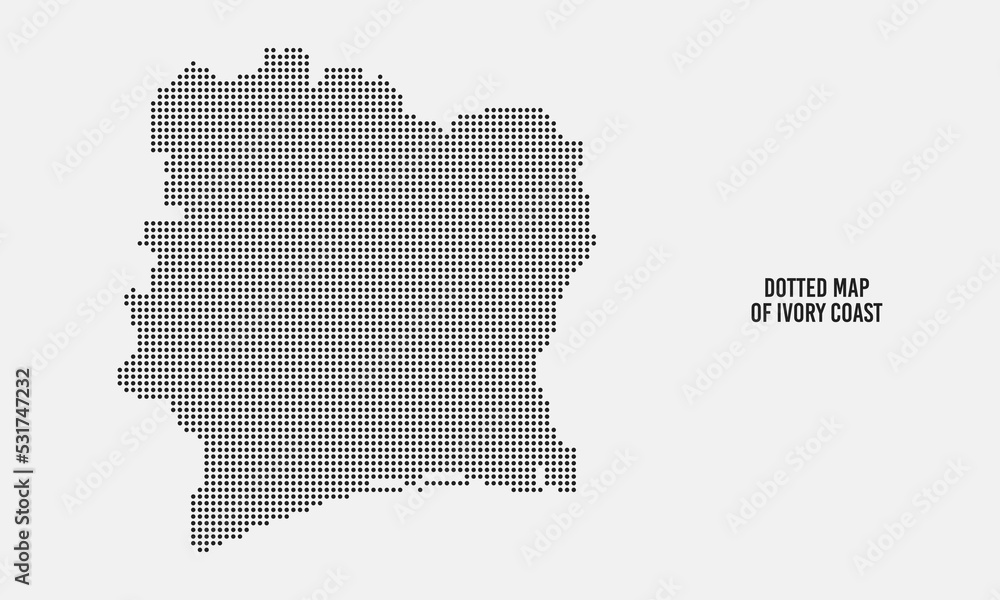 Dotted Ivory Coast Map Vector Illustration