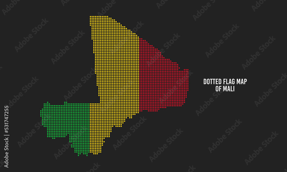 Dotted Flag Map of Mali Vector illustration Dotted Flag Map of Mali Vector illustration
