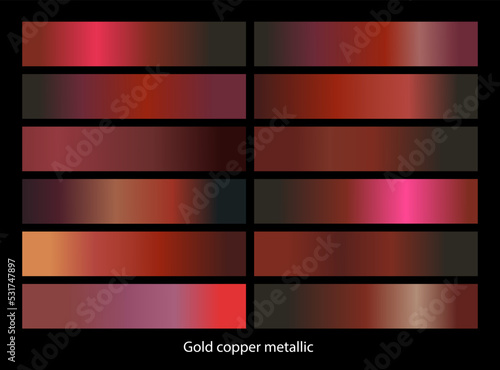 Quadro em tela Abstract Luxury Gold copper metallic gradient template set, Will Use As Background,Layout,Banner And Product