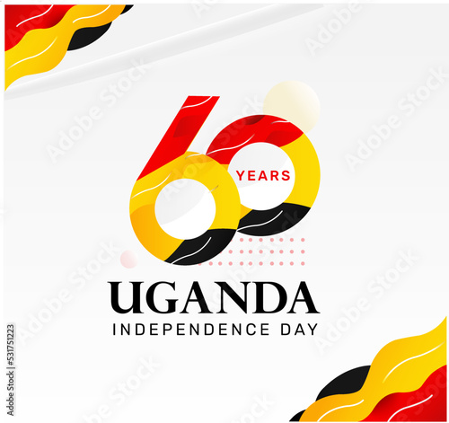Logo banner design 60th the National Day Uganda ,happy independence day uganda photo