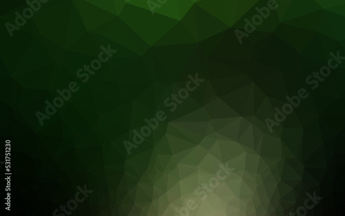Dark Green vector polygonal pattern.