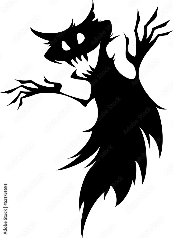 Obraz premium Halloween silhouettes icon and character.