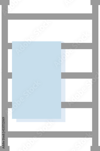 Heated towel rail Bathroom Interior icon. Vector illustration