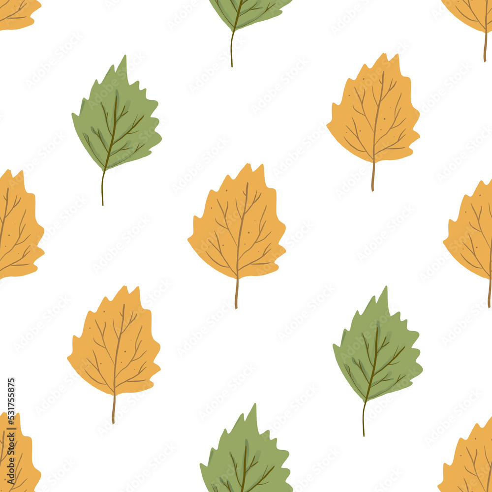 Fototapeta premium Seamless pattern of leaves