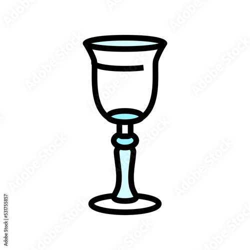 bar wine glass color icon vector. bar wine glass sign. isolated symbol illustration