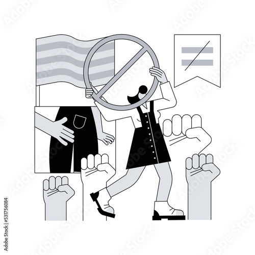 Public backlash abstract concept vector illustration. Public reaction, bias and discrimination, minority rights, group protest, social media, sexual harassment, people outrage abstract metaphor.