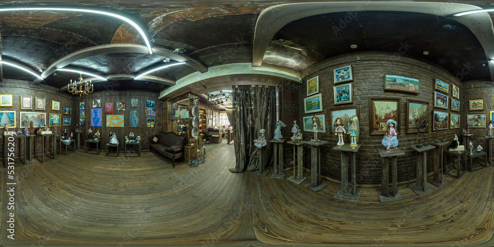 Museum Equirectangular Minsk, Belarus May 19, 2018: Museum Complex and Exhibition - full 360 ...