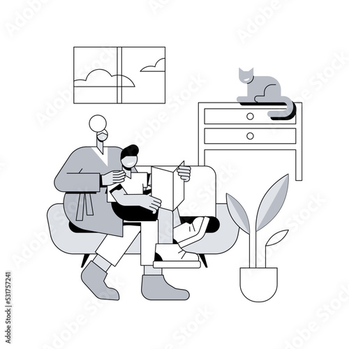 Minimalist lifestyle abstract concept vector illustration. Minimalist consumption, reduce buying, simple living, less financial burden, low expenses lifestyle, few possessions abstract metaphor.