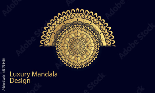 Golden  color luxury mandala, background, 3d flower  wallpaper image vector  vintage abstract Iliustration 