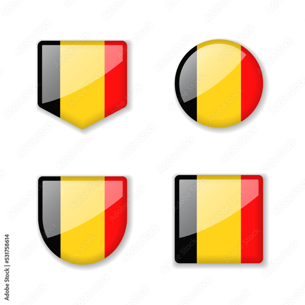 Fototapeta premium Flags of Belgium - glossy collection.
