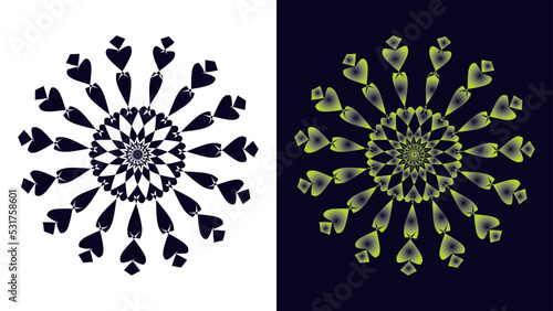 mandala design, mandala background, vector  vintage abstract pattern floral design black white gradient effect 