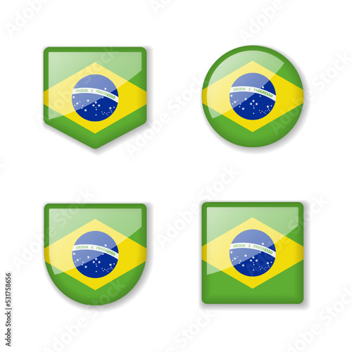 Flags of Brazil - glossy collection. Free Download Flags of Brazil - glossy collection. - GFXLoad